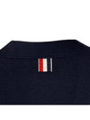 Milano Stitch 4 Bar Classic V Neck Fine Merino Wool Cardigan Navy - THOM BROWNE - BALAAN 8