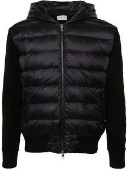 Quilted Wool Cardigan Black - MONCLER - BALAAN 2