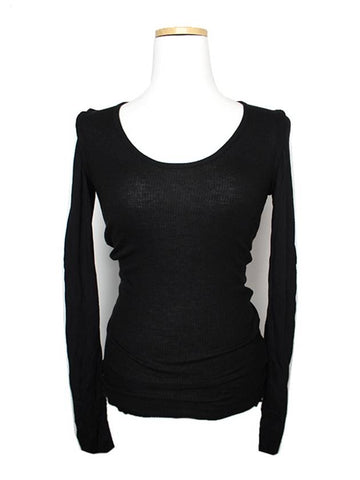 Maison Margiela MM6 Black Ribbed Knit Top 44 - MAISON MARGIELA - BALAAN 1