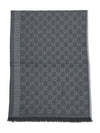 GG jacquard wool silk two-tone muffler gray - GUCCI - BALAAN.