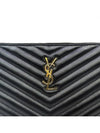 Monogram Chevron Gold Plated Medium Clutch 559193 CWU01 - SAINT LAURENT - BALAAN 3