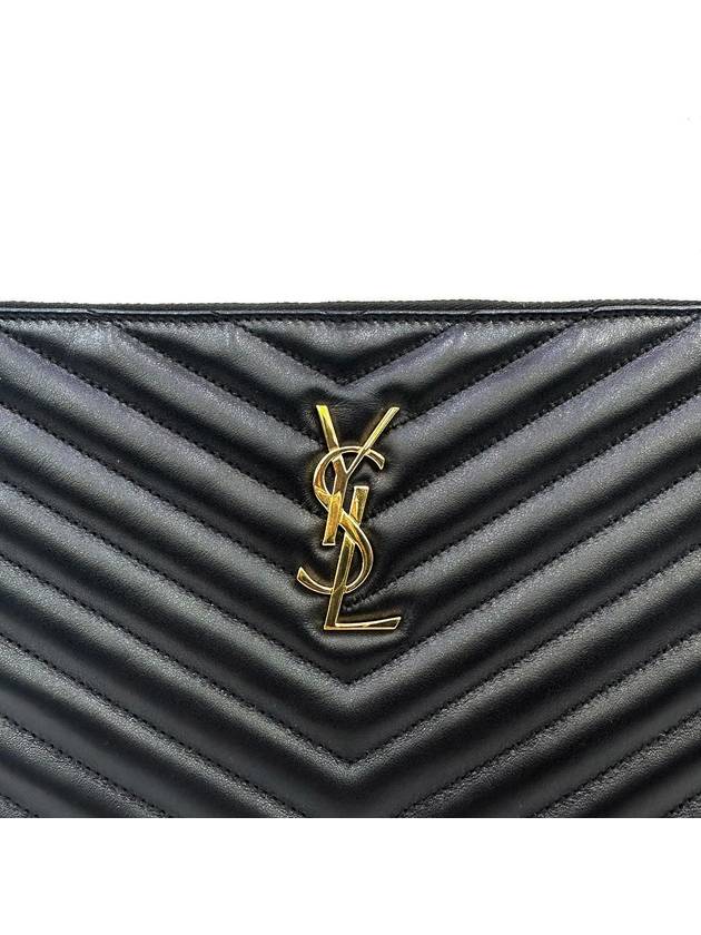 Monogram Chevron Gold Plated Medium Clutch 559193 CWU01 - SAINT LAURENT - BALAAN 3