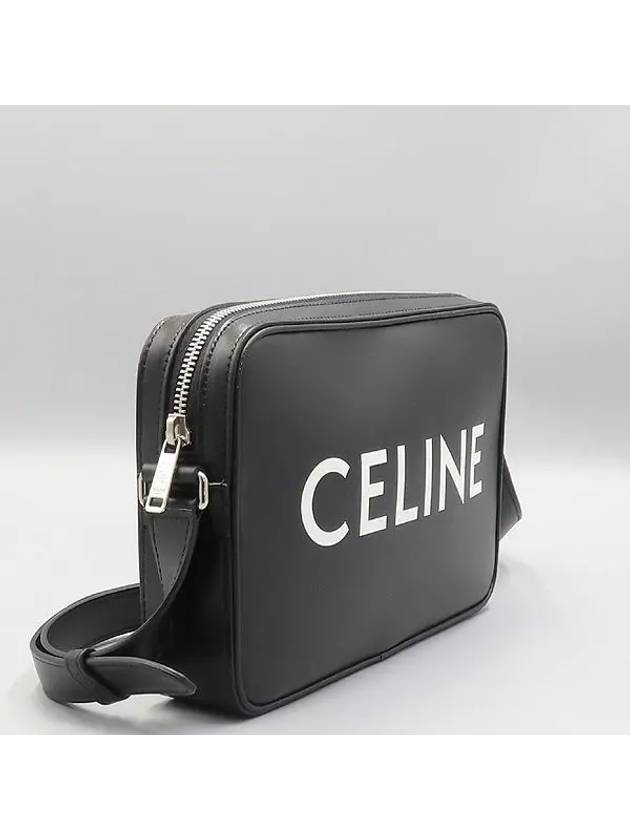 194503DOT Black Leather Logo Print Horizontal Messenger Medium Cross Bag - CELINE - BALAAN 3