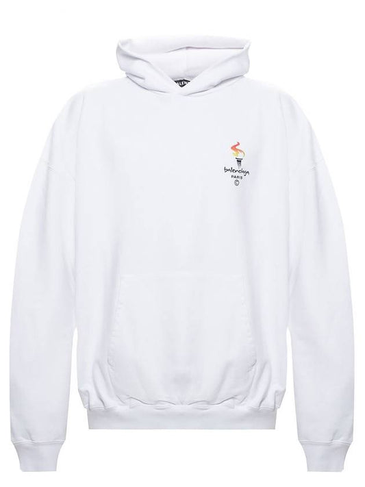 logo hoodie white - BALENCIAGA - BALAAN.