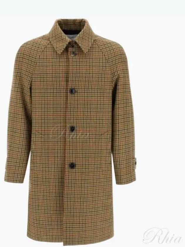 Mac Check Wool Single Coat Beige - CELINE - BALAAN 2