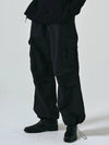 Cargo Parachute Nylon Track Pants Black - NOIRER - BALAAN 1