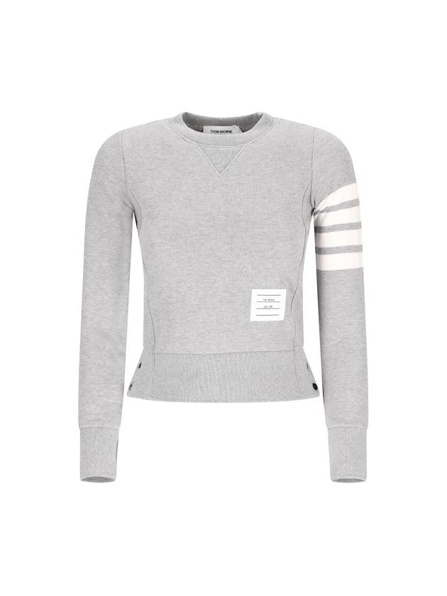 Engineered 4 Bar Stripe Loopback Jersey Knit Crewneck Sweatshirt Light Grey - THOM BROWNE - BALAAN 2