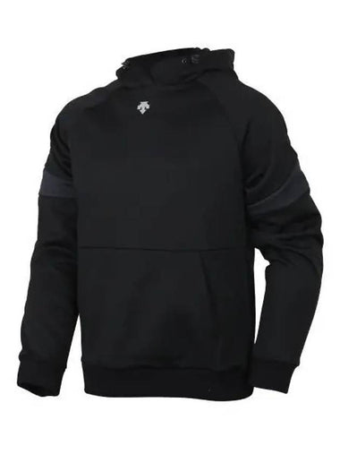 BASEBALL SN321ZHD81 BLK0 Logo Hooded Sweatshirt Black - DESCENTE - BALAAN 1