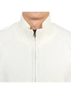 Lambswool GRS Zipped Cardigan White - CP COMPANY - BALAAN 7