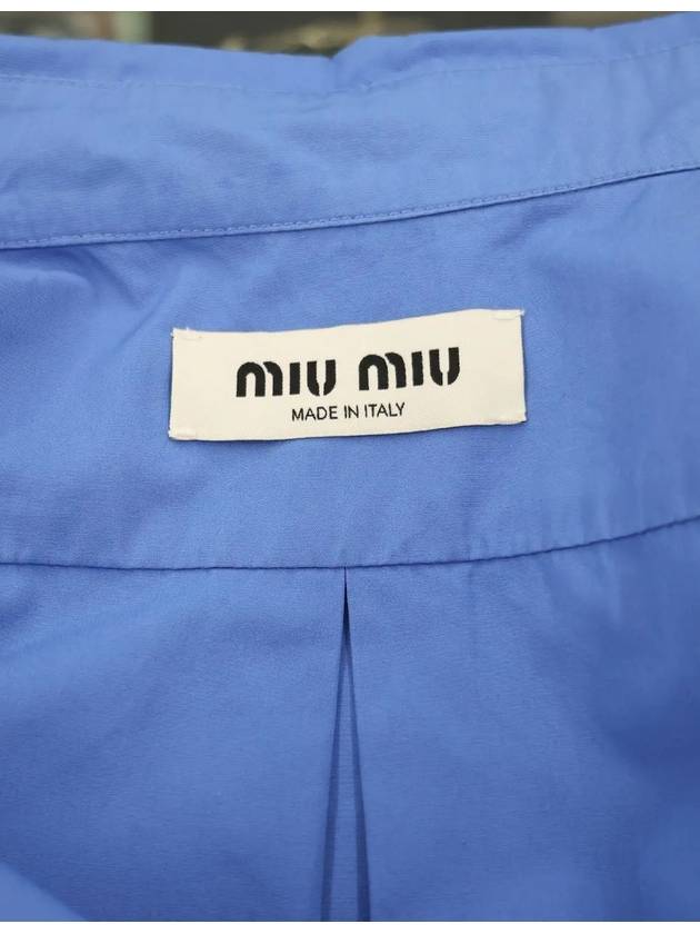 Poplin Crop Shirt Periwinkle Blue 38 MK1659 - MIU MIU - BALAAN 5