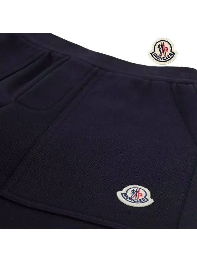 Kids Fleece Shorts Navy 8H00010 809AG 778 12A 14A - MONCLER - BALAAN 5