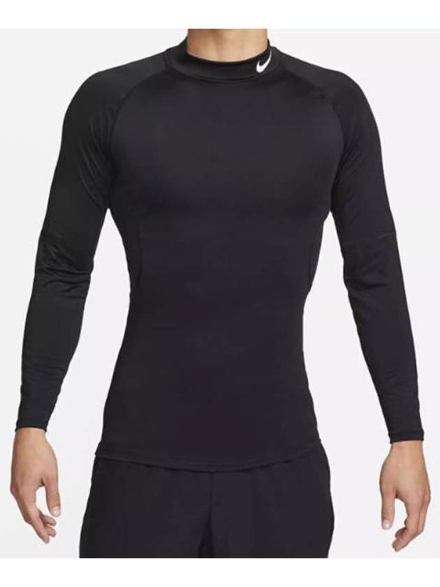 Pro Dri-Fit Fitness Mock Neck Long Sleeve T-Shirt Black - NIKE - BALAAN 4