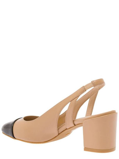 Beige Slingback With Contrasting Toe In Smooth Leather Woman - STUART WEITZMAN - BALAAN 2