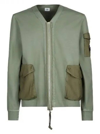 Men's Logo Patch Zip-Up Jacket Bronze Green - CP COMPANY - BALAAN 2