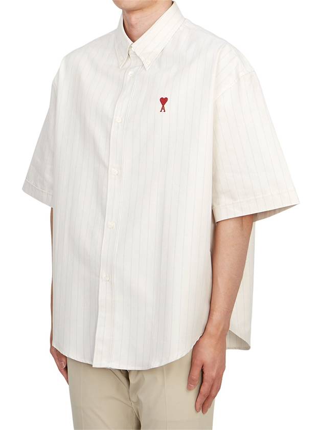 De Coeur Short Sleeve Shirt Chalk - AMI - BALAAN 3