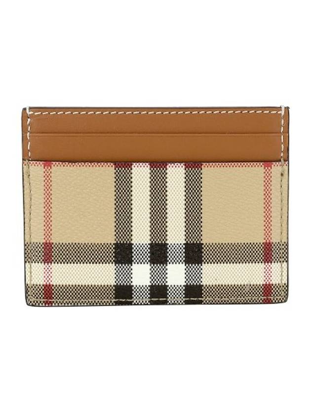 Check Print Leather Card Holder Beige - BURBERRY - BALAAN 3