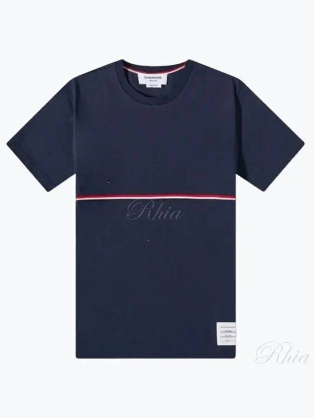 Midweight Jersey Short Sleeve T-Shirt Navy - THOM BROWNE - BALAAN 2