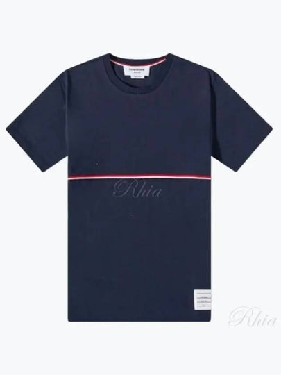 Midweight Jersey Short Sleeve T-Shirt Navy - THOM BROWNE - BALAAN 2