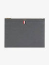 Medium Document Holder Clutch Bag Dark Grey - THOM BROWNE - BALAAN 2