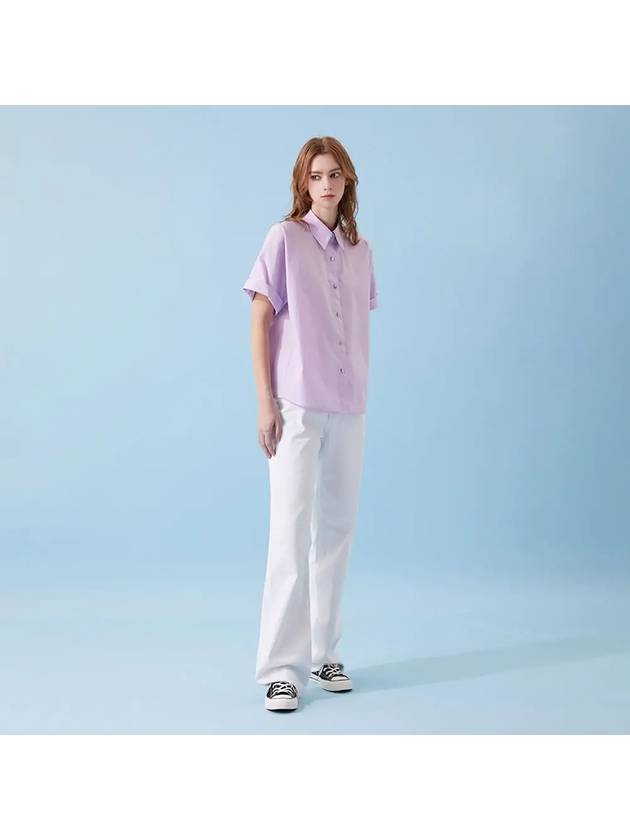 French sleeve cotton short sleeve shirt violet VL230 - VOYONN - BALAAN 4