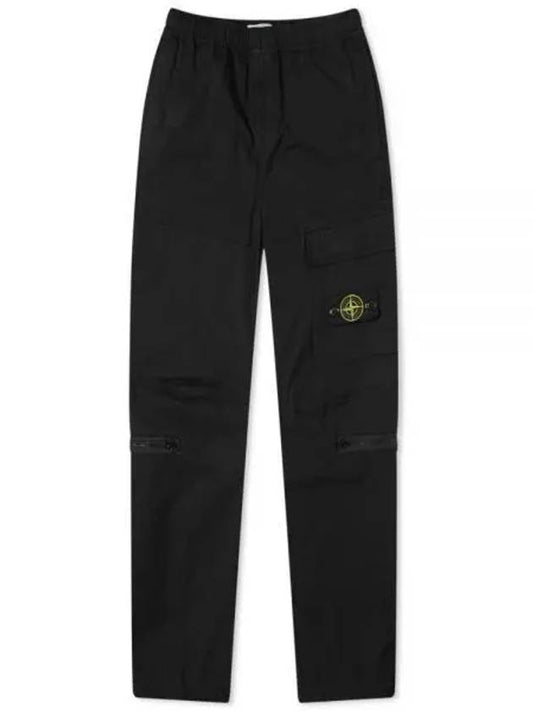 Loose Fit Cargo Straight Pants Black - STONE ISLAND - BALAAN 2