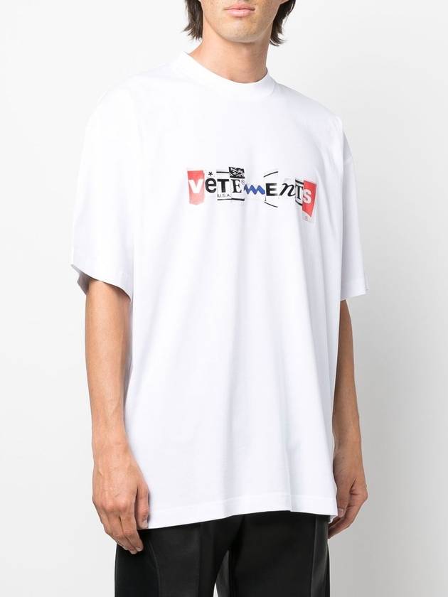 Collage Logo Print Short Sleeve T-Shirt White - VETEMENTS - BALAAN 8