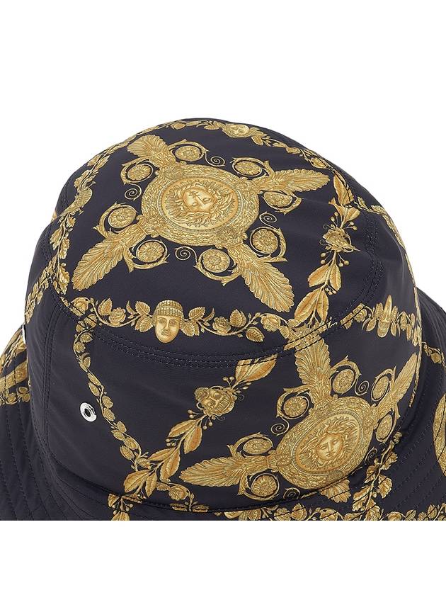 Barocco Print Cotton Bucket Hat Black - VERSACE - BALAAN 9