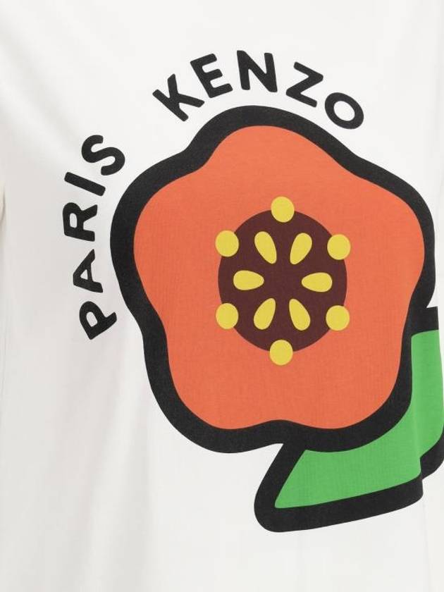 Pop Loose Cotton Short Sleeve T-Shirt White - KENZO - BALAAN 4