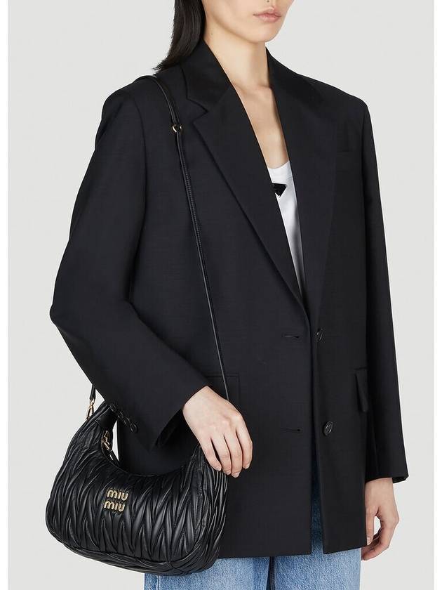 Wander Materasse Nappa Leather Shoulder Bag Black - MIU MIU - BALAAN 7