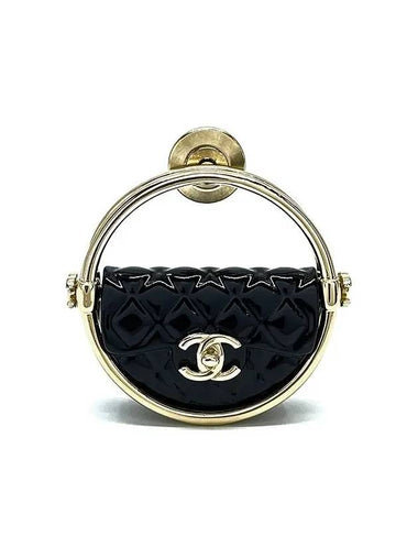 Classic bag round brooch black champagne gold 4ET0549 - CHANEL - BALAAN 1