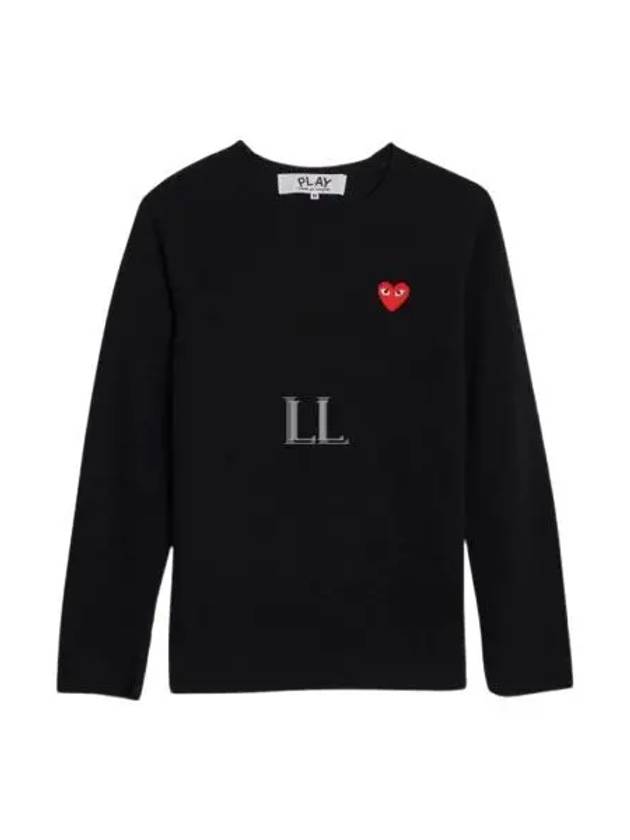 Red Heart Crew Neck Knit Top P1 N068 1 Black - COMME DES GARCONS - BALAAN 2