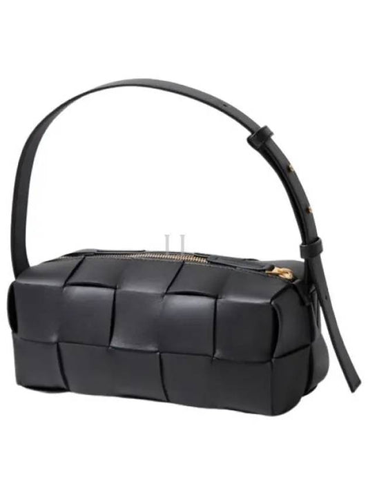 Brick Cassette Intrecciato Small Shoulder Bag Black - BOTTEGA VENETA - BALAAN 2