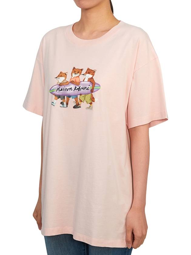 Surfing Foxes Short Sleeve T-shirt Milkshake - MAISON KITSUNE - BALAAN 3