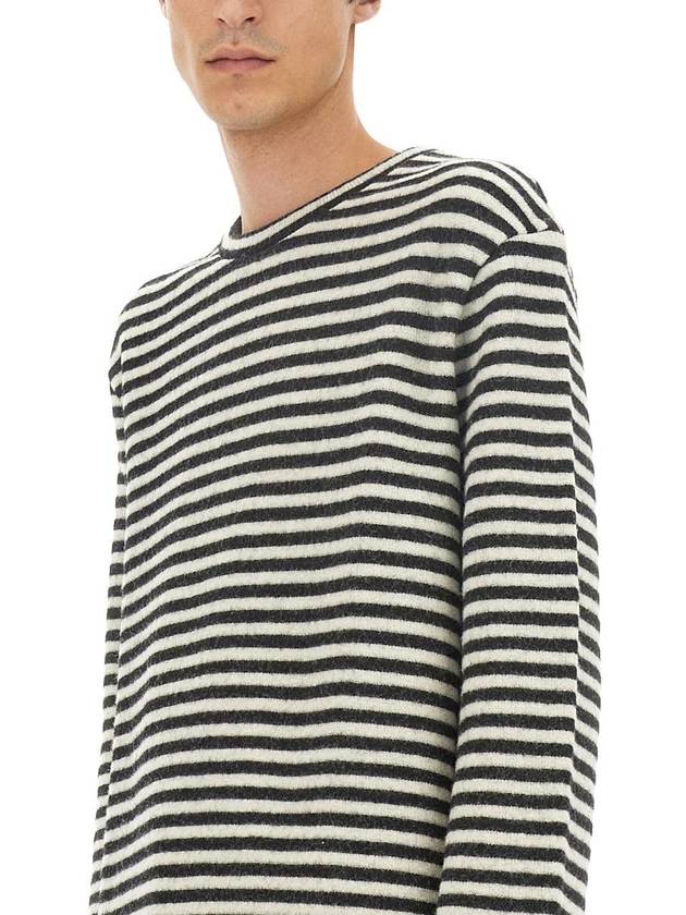 Logo Patch Striped Wool T-Shirt J47GC0114J20077 - JIL SANDER - BALAAN 5