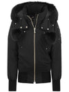 Women's Original Debbie Bomber Jacket Black Fox Fur Black - MOOSE KNUCKLES - BALAAN 2