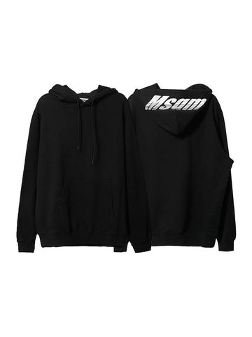 Logo Print Cotton Hoodie Black - MSGM - BALAAN 1