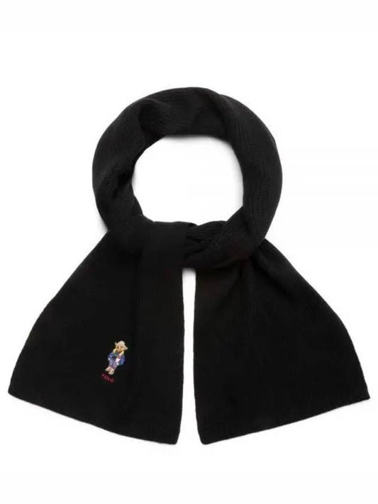 Holiday Bear Wool Muffler Black - POLO RALPH LAUREN - BALAAN 2