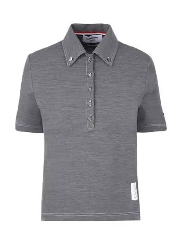 FJP057A Three Stripes Tab Wool Tech Milanese Stitch Polo T-Shirt 1006684 - THOM BROWNE - BALAAN 1