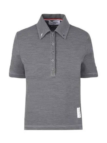 FJP057A Three Stripes Tab Wool Tech Milanese Stitch Polo T-Shirt 1006684 - THOM BROWNE - BALAAN 1