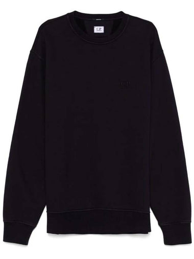 Embroidered Logo Cotton Sweatshirt Purple - CP COMPANY - BALAAN 1