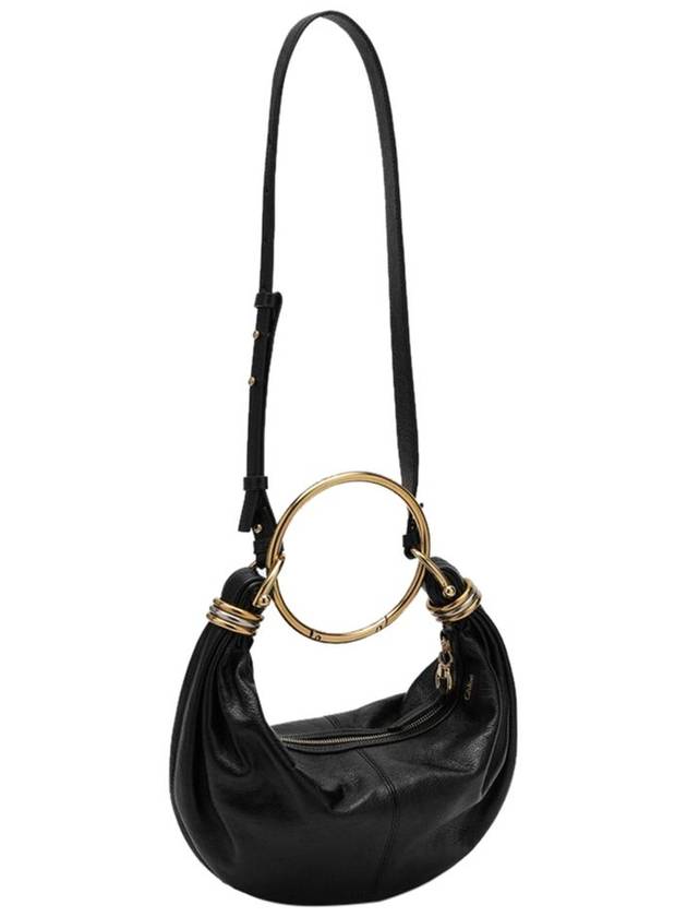 Small Bracelet Hobo Grain Leather Tote Bag Black - CHLOE - BALAAN 4