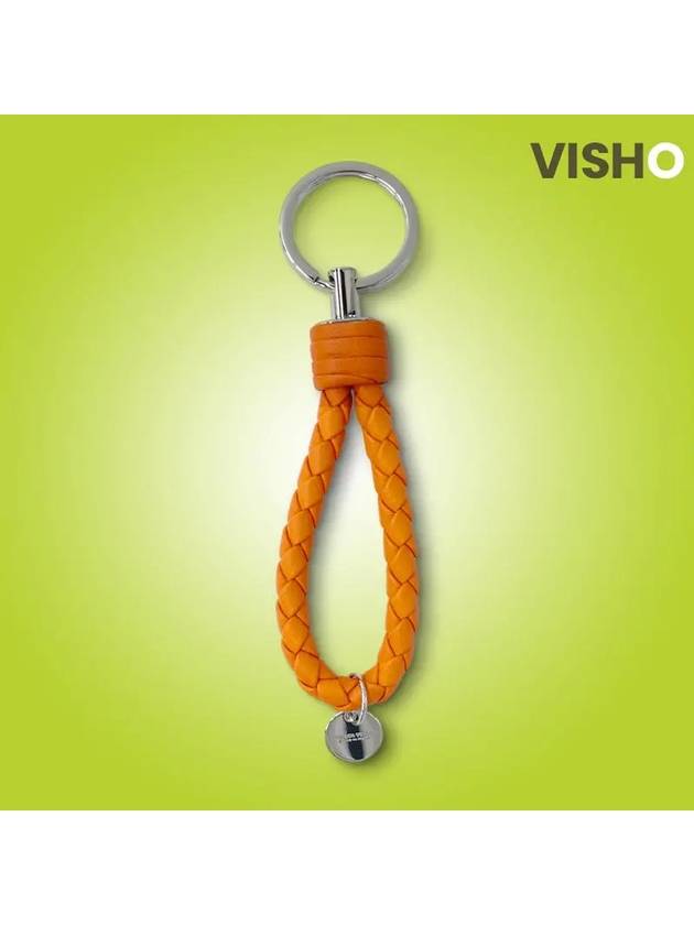 Intrecciato Leather Key Holder Orange - BOTTEGA VENETA - BALAAN 8