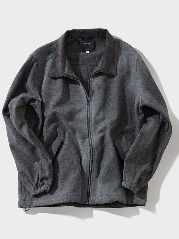 Vintage washed wool half zip-up jacket charcoal - FFEFF STUDIO - BALAAN 3