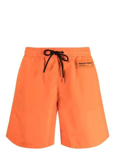 Logo Patch Nylon Swim Shorts Orange - HERON PRESTON - BALAAN 1