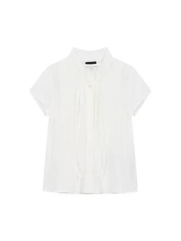 Women s Short Sleeve Tie Blouse White - EMPORIO ARMANI - BALAAN 1