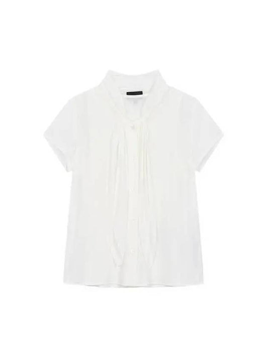 Women s Short Sleeve Tie Blouse White - EMPORIO ARMANI - BALAAN 1