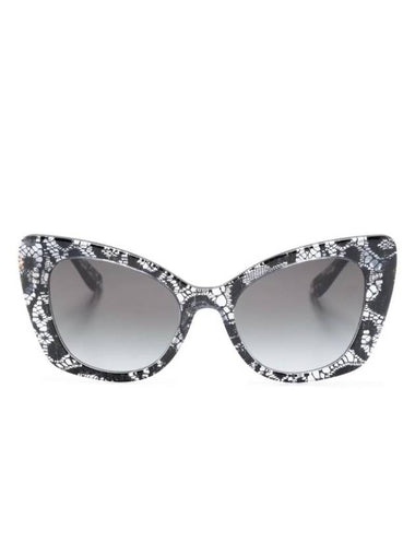 Eyewear Lace Detail Cat Eye Frame Sunglasses DG4405 - DOLCE&GABBANA - BALAAN 1