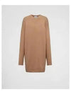 Oversized Knit Short Dress Camel - PRADA - BALAAN 2