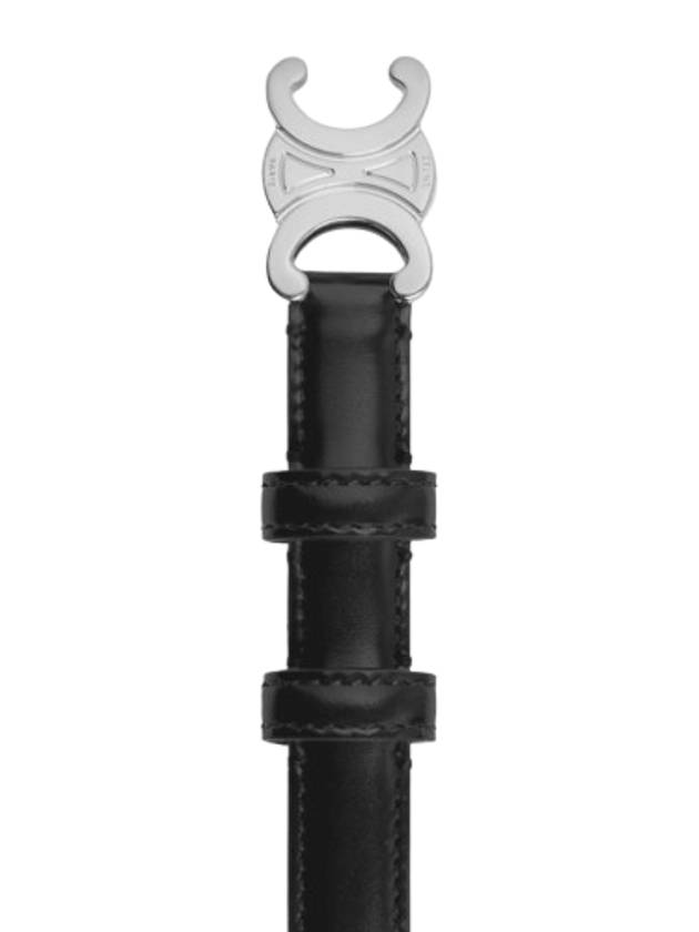 Triomphe Small Taurillon Leather Belt Black - CELINE - BALAAN 3