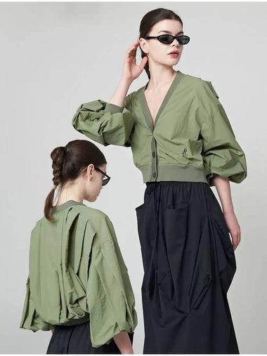 Volume Pleated Jacket Khaki - ATHPLATFORM - BALAAN 1